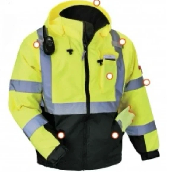 High-Visibility Yellow and Black Reflective Jacket Sz XL - Picture 4 of 4